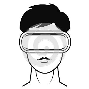Virtual reality headset man vector