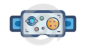 Virtual Reality Headset Space View, vector design Generative AI