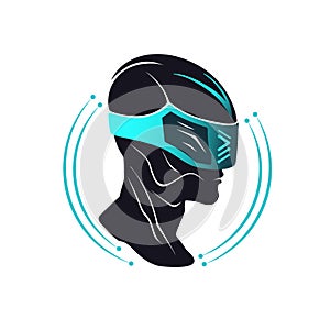 Virtual reality helmet logo design