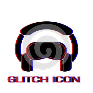 Virtual reality icon flat