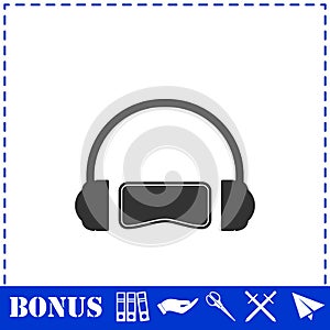 Virtual reality icon flat