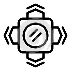 Virtual reality illusion visor icon outline vector. Augmented world projection