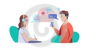 Virtual Reality Interaction for Future Tech Immersive Experience, vector design Generative AI