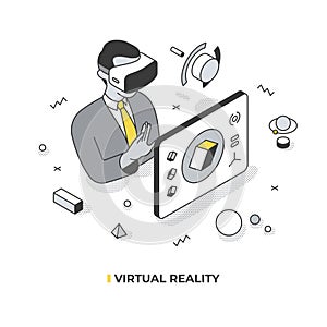 Virtual Reality Isometric Illustration