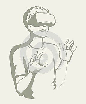 Virtual reality mask. Vector drawing