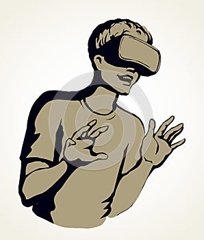 Virtual reality mask. Vector drawing