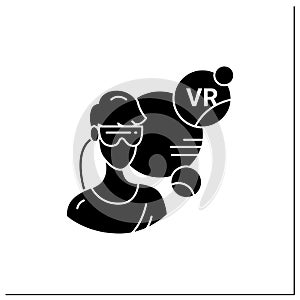 Virtual reality player glyph icon