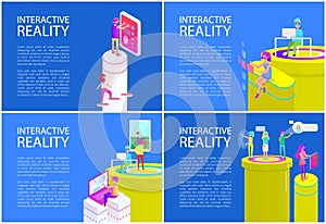 Virtual Reality Posters Set Vector Illustration