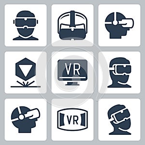 Virtual Reality Related Vector Icon Set in Glyph Style photo