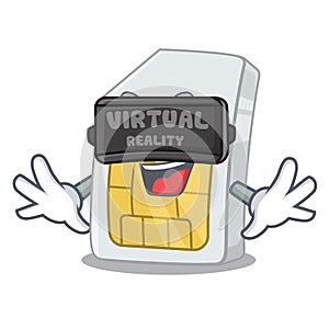 Virtual reality simcard isolated with in the cartoon