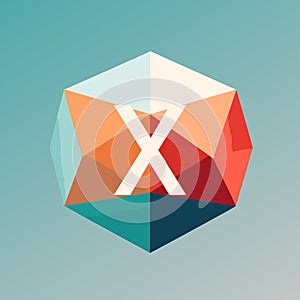 Virtual reality software filled gradient initial logo idea