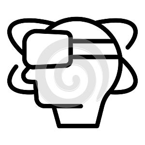 Virtual reality viewer icon outline vector. Hologram projection