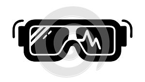Virtual Reality VR Goggles Headset Vector, vector design Generative AI
