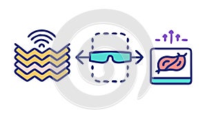 Virtual Reality VR Headset Technology Vector Icon, vector design Generative AI