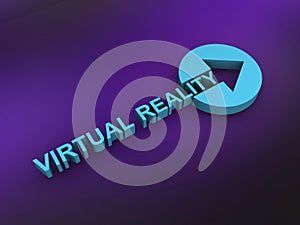 virtual reality word on purple