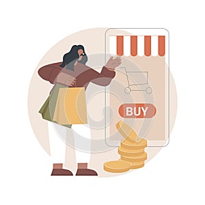 Virtual sales abstract concept vector illustration.