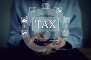 Virtual screen to tax return online for tax payment