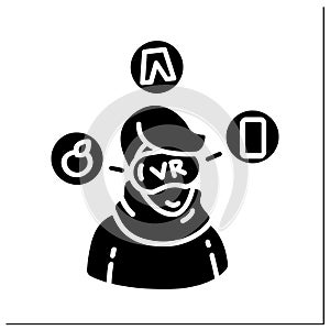 Virtual showroom glyph icon