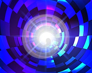 Virtual space abstract blue circle technology background. Technologe concept