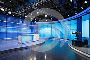 Virtual studio set background for broadcast or news