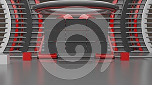 Virtual studio set, 3D render