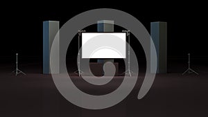 Virtual studio set 3d render