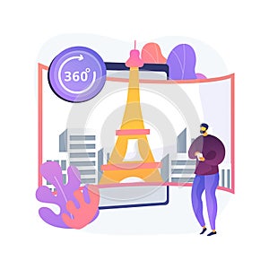 Virtual tour abstract concept vector illustration.