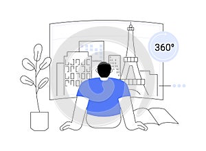 Virtual tour abstract concept vector illustration.