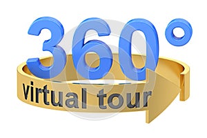 Virtual Tour, 360 degrees concept. 3D rendering photo