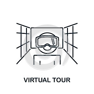 Virtual Tour icon from augmented reality collection. Simple line element Virtual Tour symbol for templates, web design and