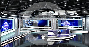 Virtual Tv News Set 1