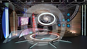 Virtual TV Studio News Set 6. 3d Rendering.