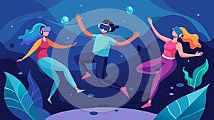 In a virtual underwater world users dive and twirl to the rhythm of a highenergy dance workout feeling weightless as photo
