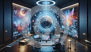 A virtual Web3 office, Ai generated image