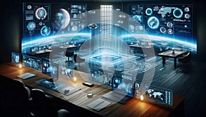 A virtual Web3 office, Ai generated image