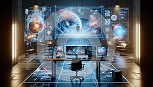 A virtual Web3 office, Ai generated image