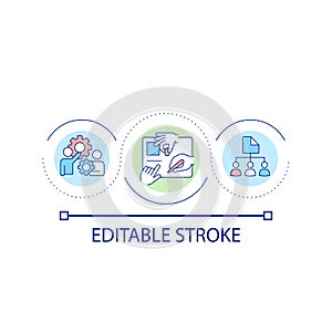 Virtual work space for collaboration loop concept icon