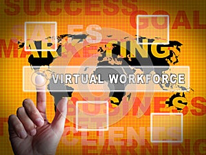 Virtual Workforce Offshore Employee Hiring 3d Illustration