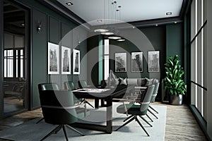 Virtual Workspace 3D Rendering of a Professional Business Meeting Room Ai Generated