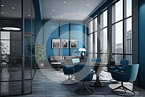 Virtual Workspace 3D Rendering of a Professional Business Meeting Room Ai Generated