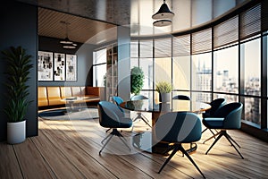 Virtual Workspace 3D Rendering of a Professional Business Meeting Room Ai Generated