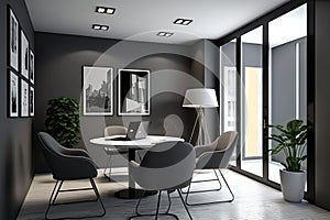 Virtual Workspace 3D Rendering of a Professional Business Meeting Room Ai Generated