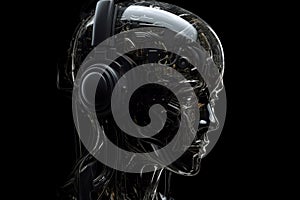 Virtual world head robot. Generate Ai