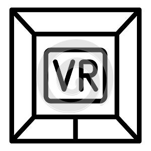 Virtual world projection icon outline vector. Immersive experience photo