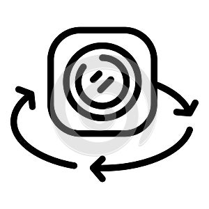 Virtual world rotation icon outline vector. Digital projection