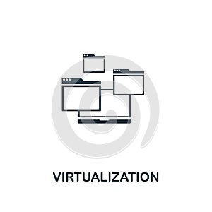 Virtualization icon. Premium style design from web hosting icon collection. Pixel perfect Virtualization icon for web