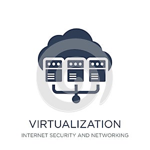 virtualization icon. Trendy flat vector virtualization icon on w