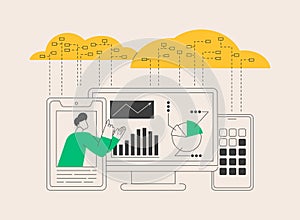 Virtualization technology abstract concept vector illustration.