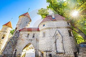 Viru Gates in Tallinn old town, Estonia