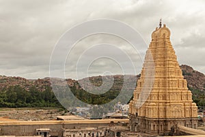 Virupaksha hindu temple Gopuram captured from Hemakuta Hill